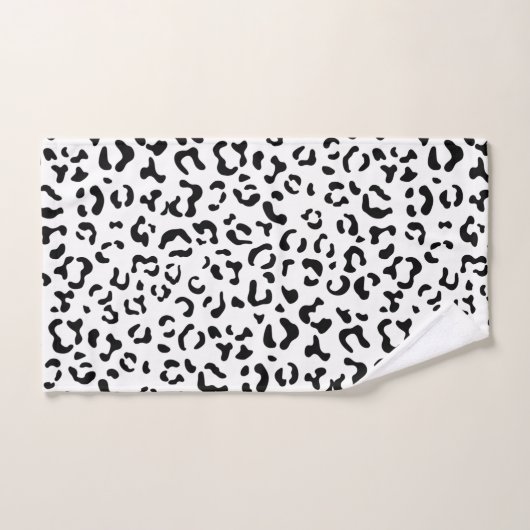 Empreinte de léopard, Zones Léopard, Noir Et Blanc (Serviette à main)