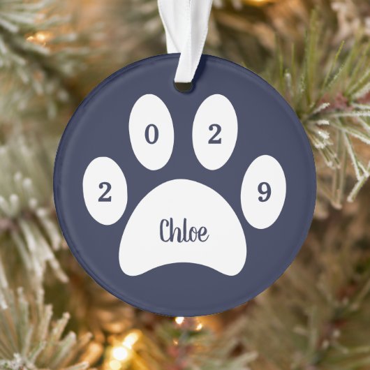 Empreinte de patte blanc Marine Blue Cat Photo ave (Arbre)