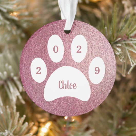 Empreinte de patte blanc Rose Gold Cat photo avec  (Arbre)