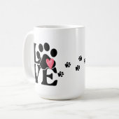 Empreinte de patte Coeur café Mug (Devant gauche)