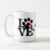 Empreinte de patte Coeur café Mug (Gauche)