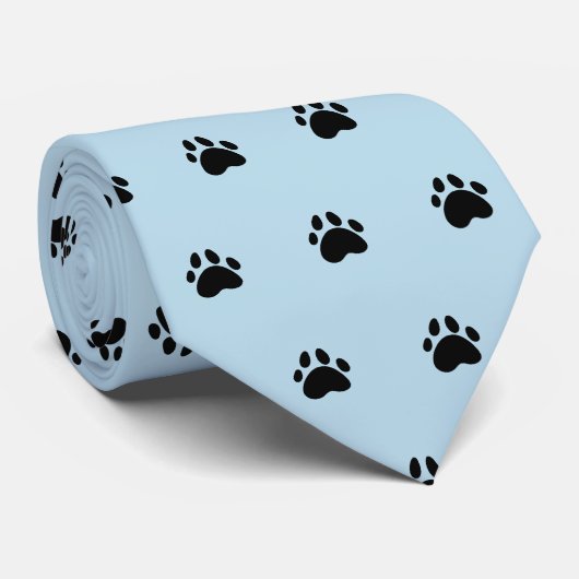 Empreinte de patte Cravate bleu clair (Roulé)