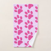Empreinte de patte d'animal rose (Serviette à main)