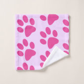 Empreinte de patte d'animal rose (Gant de toilette)