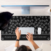 Empreinte de patte de chat noir Motif de bureau pe