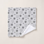 Empreinte de patte de chats gris Motif (Gant de toilette)