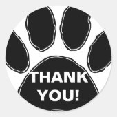 Empreinte de patte de chien avec Sticker rond de m (Devant)