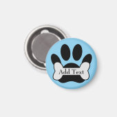 Empreinte de patte De Chien Et Os Sur Bébé Magnet (Recto/Verso)