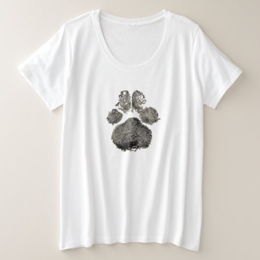 Empreinte de patte de chien plus T-shirt taille (Design devant)