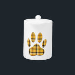 Empreinte de patte de chien Tartan<br><div class="desc">Un joli tartan,  plaid,  empreinte de patte de chien en orange,  noir,  blanc,  vert et rouge couleurs.</div>