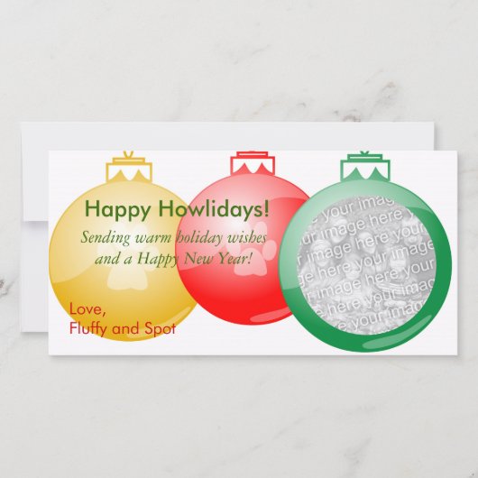 Empreinte de patte de Noël Ornament Cartes photos (Devant)