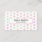 Empreinte de patte holographique Pet Groomer Carte (Devant)