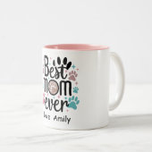 Empreinte de patte Meilleure maman jamais Mug café (Devant droit)