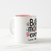 Empreinte de patte Meilleure maman jamais Mug café (Devant gauche)