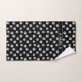 Empreinte de patte noir et blanc Serviette de chie (Serviette à main)