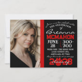 Empreinte de patte noir et rouge - Invitation phot (Devant)