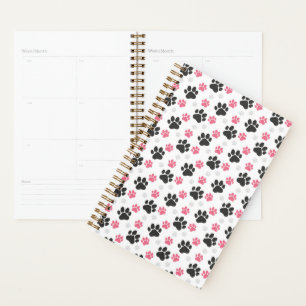 Empreinte de patte noire rose pour propriétaire de