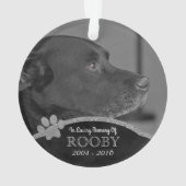 Empreinte de patte photo Pet Memorial Nom personna (dos)