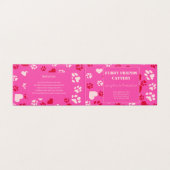 Empreinte de patte rose Carte de visite de la batt (Outside Unfolded)