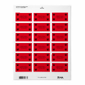 Empreinte de patte rouge - Étiquette d'adresse (Feuille entière)