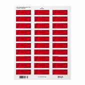 Empreinte de patte rouge - Étiquette d'adresse de (Feuille entière)