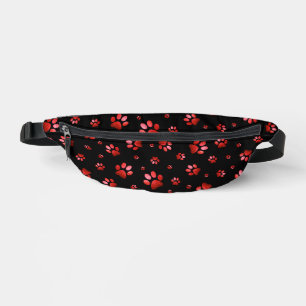 Empreinte de patte scintillement rouge paillettes
