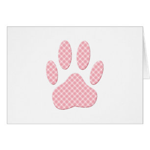 Empreinte de patte Tartan Rose Et Blanc