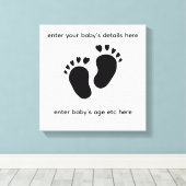 empreinte de pieds de bébé avec toile d'art mural (Insitu (Plancher de Bois))
