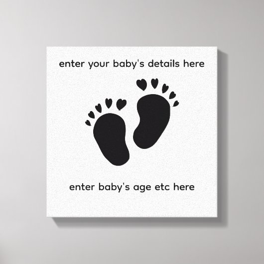 empreinte de pieds de bébé avec toile d'art mural (Recto)