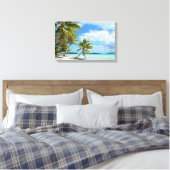 Empreinte de toile de plage de palmiers tropicaux (Insitu(Chambre))