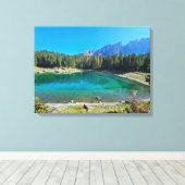 Empreinte de toile vue lac Carezza (Insitu (Plancher de Bois))