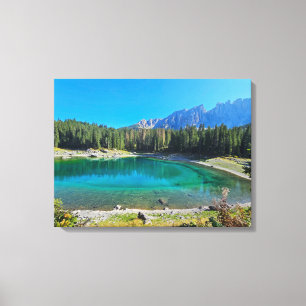 Empreinte de toile vue lac Carezza