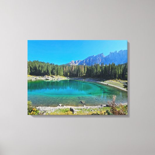 Empreinte de toile vue lac Carezza (Recto)