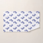 Empreinte d'hippocampe bleu et blanc (Serviette à main)