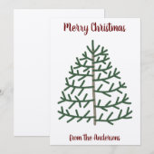 Empreinte digitale Carte de Noël Famille des Arbre (Devant / Derrière)