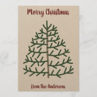 Empreinte digitale Carte de Noël Famille des Arbre
