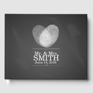 empreinte digitale coeur fête/mariage Livre d'or