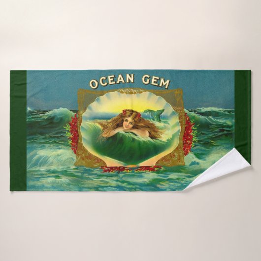 Empreinte du étiquette de cigare de la sirène Ocea (Serviette de bain)