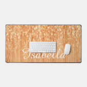 Empreinte en bois de bambou orange étincelant nom (Clavier et souris)