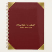 Empreinte en cuir rouge foncé avec accents or (Devant)