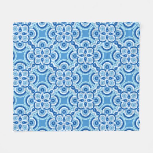 Empreinte géométrique bleue Couverture polaire (Devant (Horizontal))