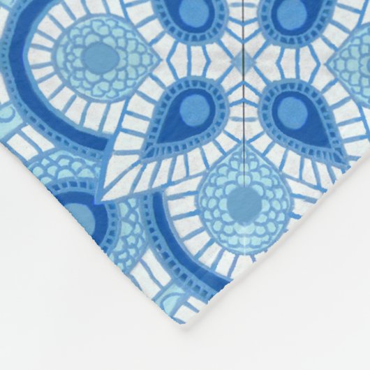 Empreinte géométrique bleue Couverture polaire (Coin)