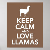 Empreinte ou affiche de Keep Calm and Love Llamas (Devant)