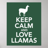 Empreinte ou affiche de Keep Calm and Love Llamas (Devant)