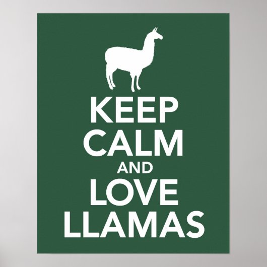 Empreinte ou affiche de Keep Calm and Love Llamas (Devant)