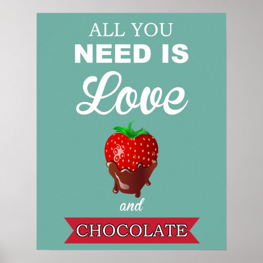 Empreinte ou affiche Love et Chocolate (Devant)