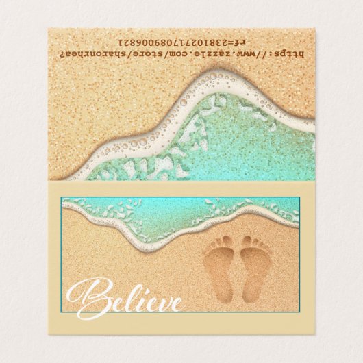 Empreinte pliée en Carte de visite de sable (Extérieur déplié)