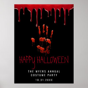Empreinte sanglante Halloween Affiche de bienvenue