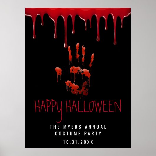 Empreinte sanglante Halloween Affiche de bienvenue (Devant)
