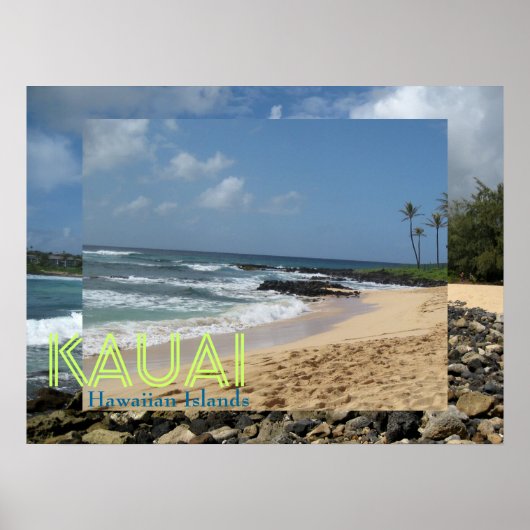 Empreintes à Kauai affiche de style sur toile (Devant)